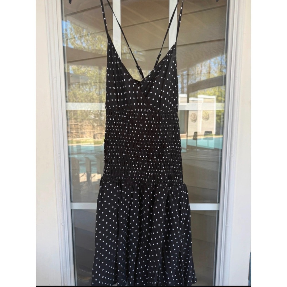 Justify juniors dress small blk white polka dot ruffles coastal cowgirl festival